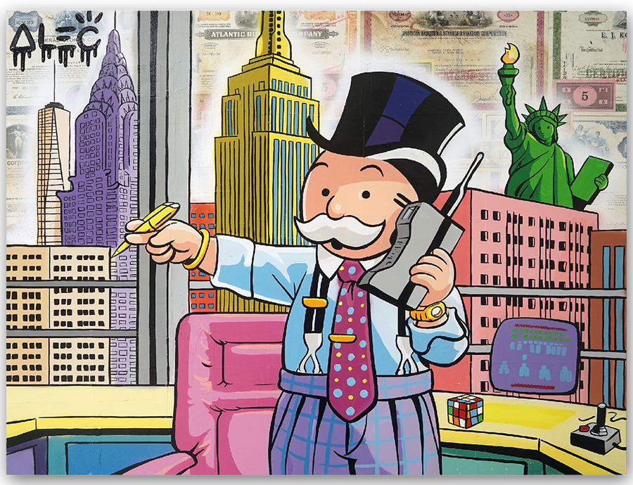Gordon Gekko Monopoly in NYC Office