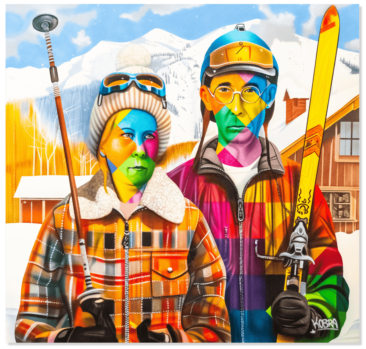 Skiing Couple