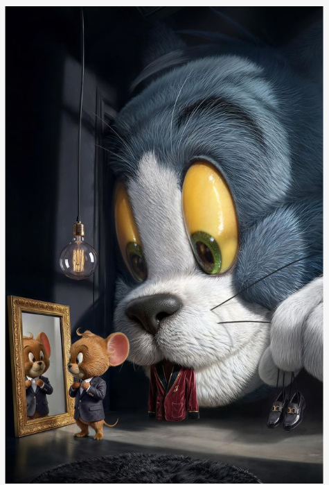 Tom & Jerry secret mirror 3 180x 120 cm