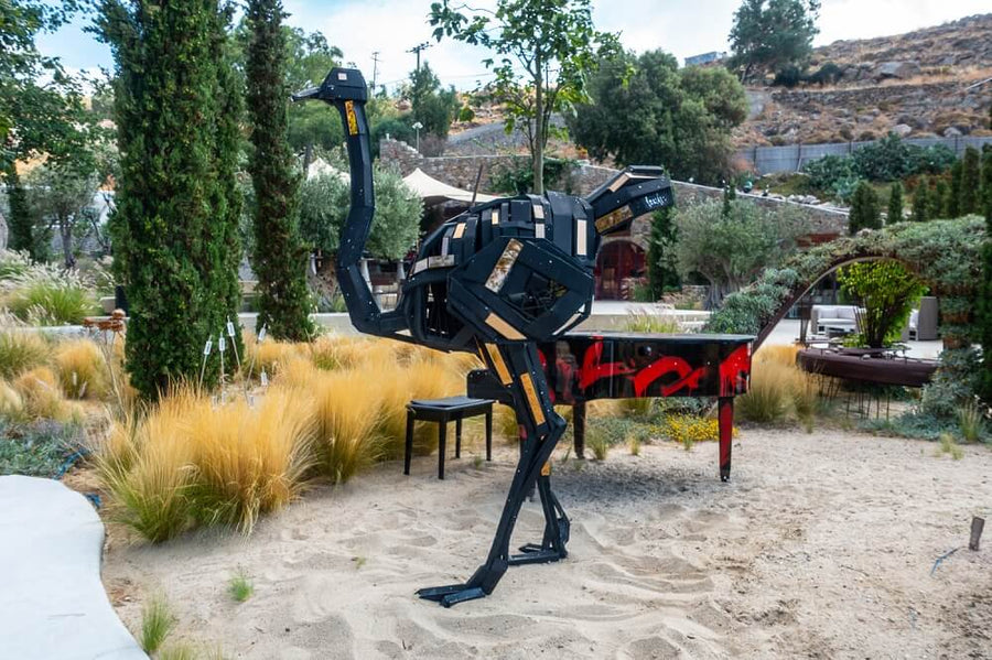 Ostrich (Black and Gold Sculpture)