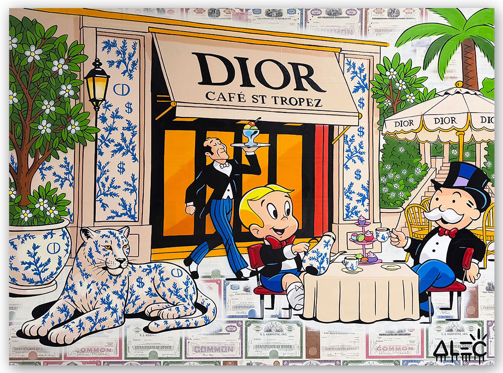 Monopoly Richie Sitting at Cafe St. Tropez